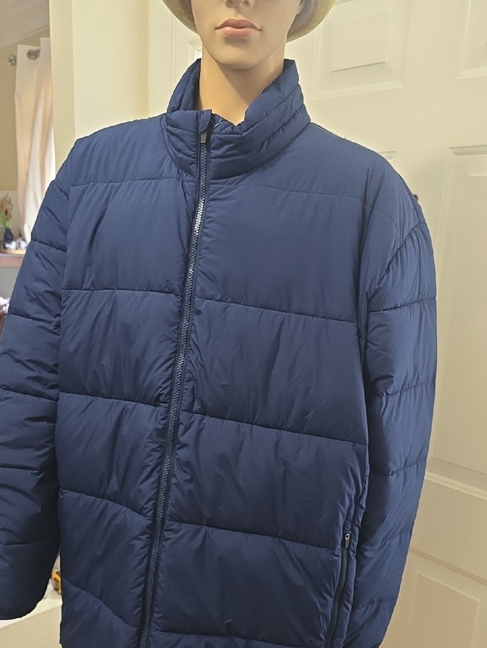 ST. JOHN'S BAY BRAND MEN'S NAVY BLUE BIG & TALL PUFFER JACKET COAT SIZE 4XL